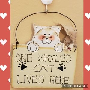 Vintage cute cat wall hanging Plaque